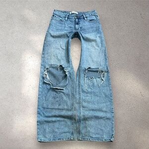 YMI Mid Rise Relaxed Wide Leg Jeans